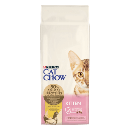 CAT CHOW® Сухий повнораціонний корм для кошенят. Також підходить для вагітних кішок та кішок у період лактації, з куркою.