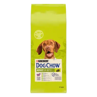 Dog Chow® сухий повнораціонний корм для дорослих собак віком від 1 до 5 років, з ягням.